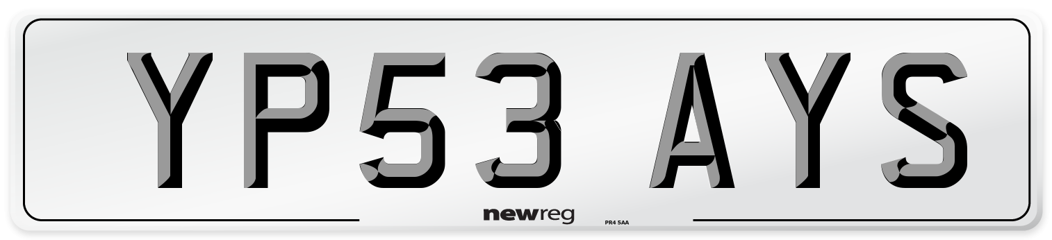 YP53 AYS Number Plate from New Reg